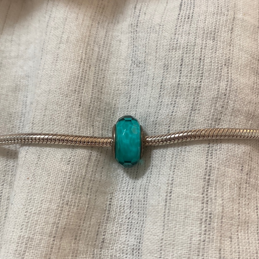 Pandora Turquoise Glass Charm